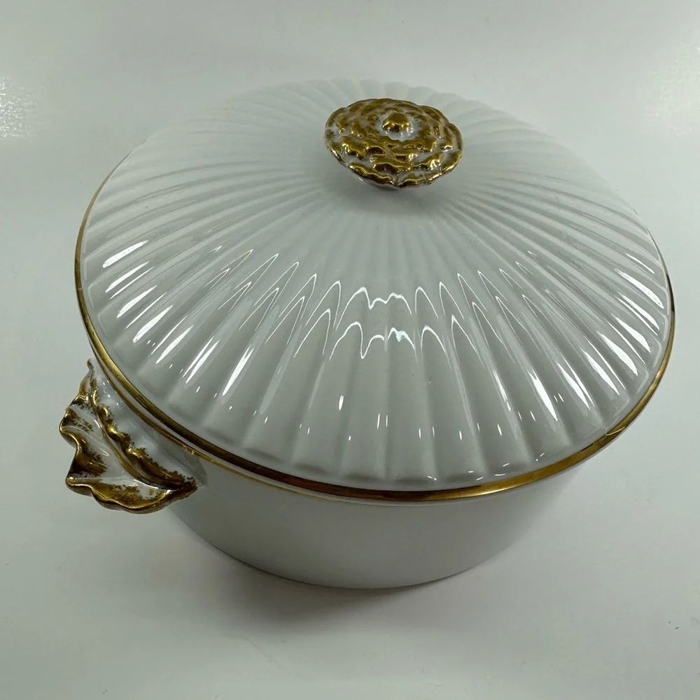 Vintage Mid Century Shafford Golden Heirloom  8” Covered Casserole Bowl Japan